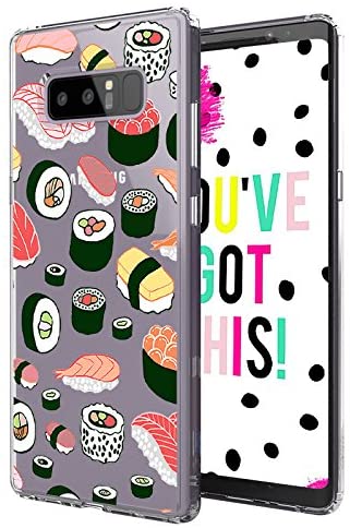 MOSNOVO Galaxy Note 8 Case, Galaxy Clear Note 8 Case, Cute Sushi Clear Design Printed Transparent Plastic Hard Back Case with TPU Soft Bumper Gel Protective Case Cover for Samsung Galaxy Note 8