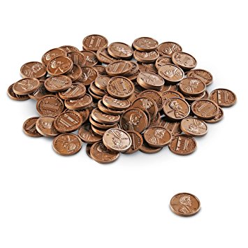 Learning Resources Play Money Plastic Pennies, 100 Pieces