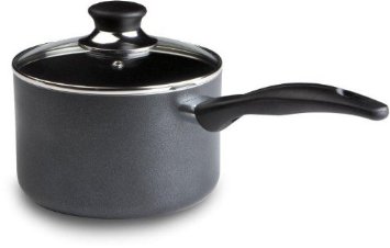 T-fal A85724 Specialty Nonstick Dishwasher Safe Handy Pot Saucepan with Glass Lid Cookware 3-Quart Gray