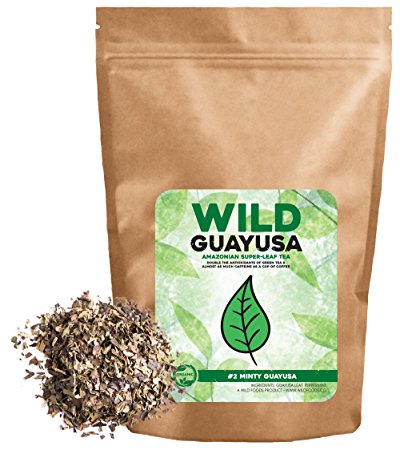 Organic Guayusa Tea, Loose Leaf Amazonian Superleaf Tea by Wild Foods, Full of Antioxidants and Caffeine, Smooth non-bitter flavor, Helps Preserve Rainforest (#2 Minty Guayusa, 4 ounce)