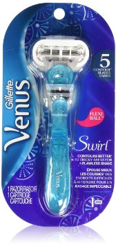 Gillette Women's Venus Swirl Blue Razor Handle with 1 Refill