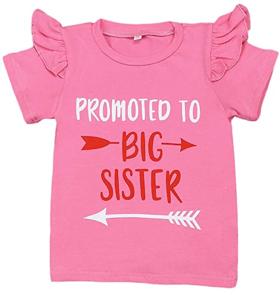Itkidboy Sibling Shirts Kids Baby Girls Sister Outfit Promoted to Big Sister T-Shirt Top