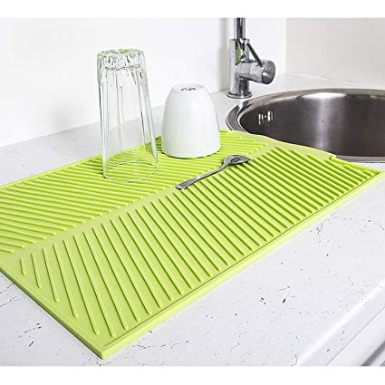ArtMoon Dry Silicone Dish Drying Mat 13" X 17", Silicone Trivet Mat, Pot Holder, Green