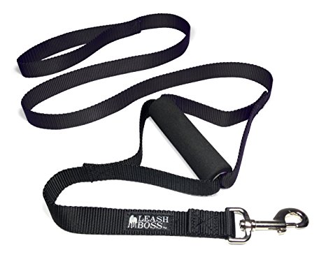 Leashboss Lite - Two Handle Training Leash for Large Dogs - Heavy Duty Double Traffic Handle Lead