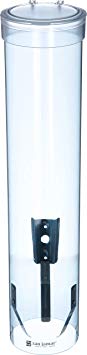 San Jamar C3165TBL C3165FBL Medium Pull Type Water Cup Dispenser, Fits 4 to 10 oz Cone and Flat Bottom Cups, 16" Tube Length, Transparent Blue