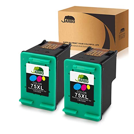JARBO 75XL Remanufactured for HP 75 Ink Cartridges High Yield, HP 75XL, 2 Tri-Color, Replacement for HP Officejet J6480 J5780 J5780 Deskjet D4260 D4360 Photosmart C4280 C5280 C4480 C4580 C4385 C5580