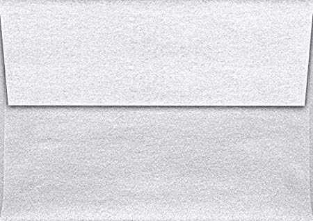 LUXPaper A1 Invitation Envelope in 80 lb Silver Metallic for 3 1/2 x 4 7/8 Cards, Printable Envelopes for Invitations, with Peel and Press, 50 Pack, Envelope Size 3 5/8 x 5 1/8 (Silver)