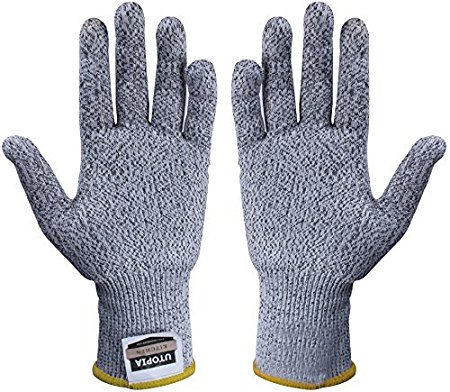 Cut Resistant Gloves - High Performance Level 5 Protection - FDA Approved - 100% Proven For Safety Gloves - by Utopia Kitchen (Large)
