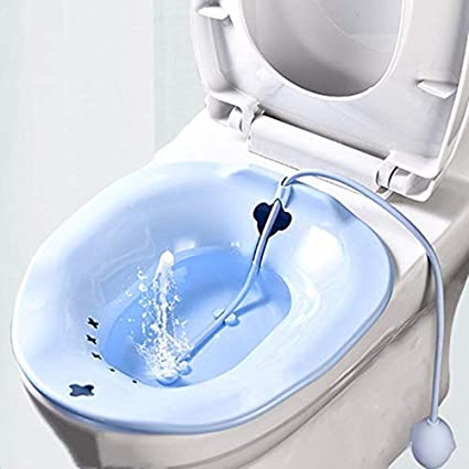 H＆W Hip Bath,Sitz Bath Over The Toilet, Special for Pregnant Women, Anal Postoperative Care Basin, For hip cleaning and inflammation relief, with irrigator