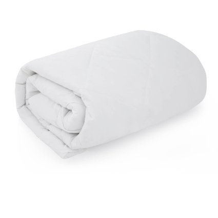 LINENSPA White Down Alternative Comforter with 100% Cotton Cover and Corner Tabs - Queen