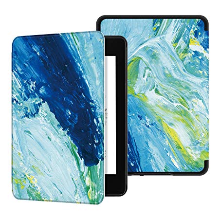 Ayotu Water-Safe Case for Kindle Paperwhite 2018 - PU Leather Smart Cover with Auto Wake/Sleep - Fits Amazon All-New Kindle Paperwhite Leather Cover (10th Generation-2018)，K10 The Oil Painting