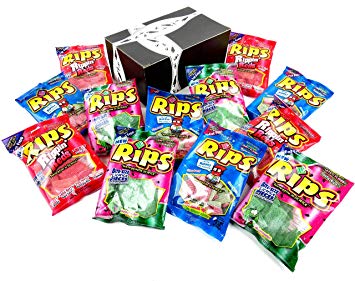 RIPS Licorice 3-Flavor Variety: Four 4 oz Bags Each of Strawberry/Green Apple, Rippin' Red, and Watermelon in a BlackTie Box (12 Items Total)