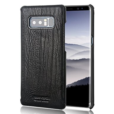 Galaxy Note 8 Leather case Pierre Cardin Genuine Cowhide Protective Hard Back Cover for Samsung Galaxy Note 8 2017 Release Black