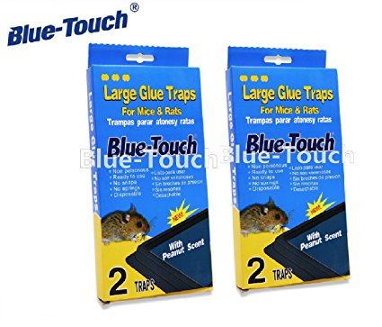 2 Packs of 2 Blue-Touch Jumbo Rat, Mice, and Snake Traps Total 4 Traps)