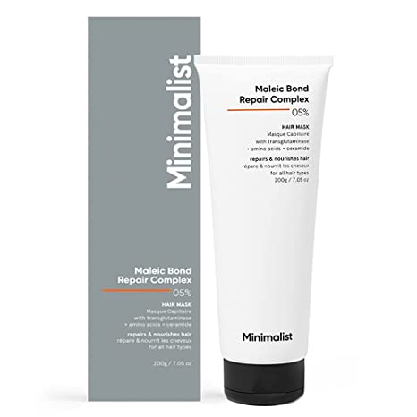 Minimalist Maleic Bond Repair Complex 5% Hair Mask with Transglutaminase, Amino Acids & Ceramides | For Damaged & Frizzy Hair | For Women & Men | 200 gm