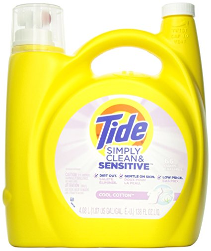 Tide Simply Clean and Sensitive Laundry Detergent, Cool Cotton Scent, 4.08l, 66 Loads