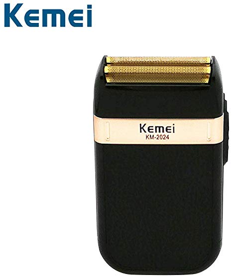 KEMEI Men's Waterproof Reciprocating Razor Shaver Cordless Electric Rechargeable Shavers Precision Beard Sideburn Trimmer Razors Twin Blade Washable Grooming Razor