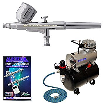 Master Performance G22 Airbrushing System Kit with Master TC-20T Compressor with Air Tank, Air Hose & G22 Dual-Action Gravity Feed Airbrush