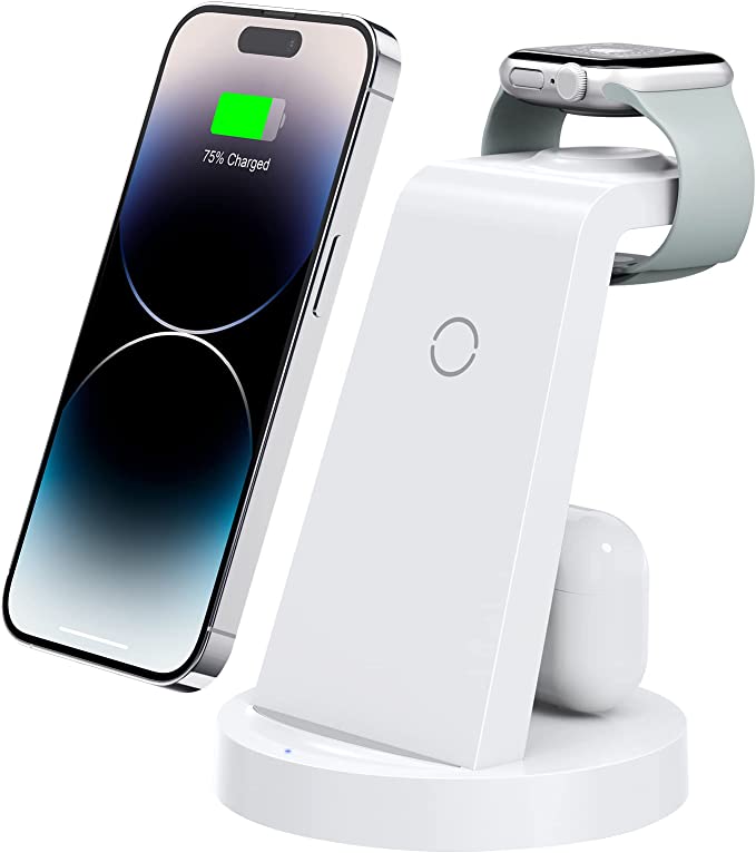 3 in 1 Charging Station for iPhone - Wireless Charger for Apple Products Multiple Devices - Charging Dock Stand for AirPods (for iPhone 14 13 pro 12 11 X Max)