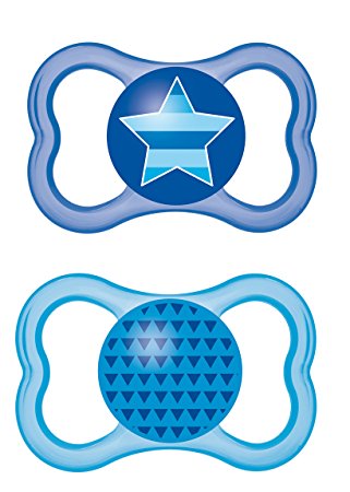 MAM Air Orthodontic Pacifier, Boy, 6  Months, 2-Count