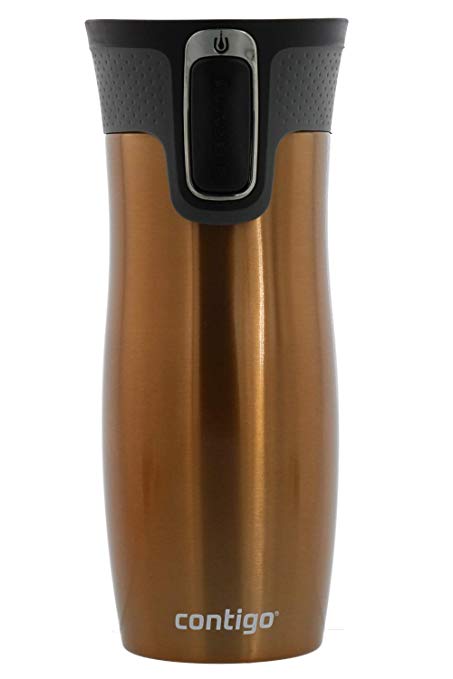 Contigo Autoseal West Loop 2.0 - Vacuum Insulated Stainless Steel Thermal Coffee Travel Mug - Keeps Drinks Hot or Cold for Hours - Fits Under Single-Serve Brewers - BPA Free- 16 Ounces - Gold