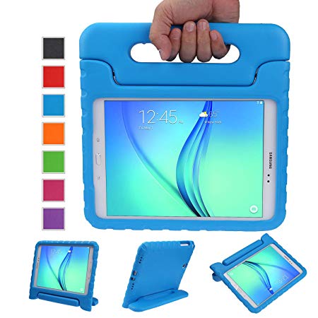 Color Our Life Samsung Galaxy Tab A 9.7 Kids Case, EVA Full-body Protective Cover with Handle Stand and Light Weight Shock Proof Kids Friendly Child Case for Samsung Tab A 9.7-Inch SM-T550 (Blue)