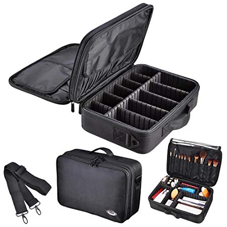 AW 13" 1200D Oxford Makeup Train Case Artist Cosmetic Organizer Storage Bag Soft Protable Professional