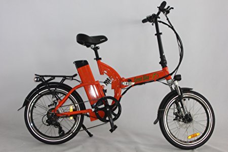 Greenbike USA GB5 500 Electric Motor Power Bicycle Lithium Battery Folding Bike - FULL SUSPENSION RED