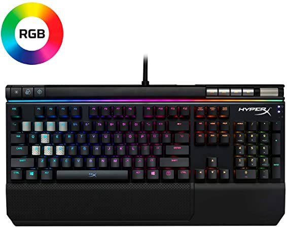 HyperX Alloy Elite RGB - Mechanical Gaming Keyboard - Software-Controlled Light & Macro Customization - Wrist Rest - Media Controls - Clicky - Cherry MX Blue - RGB LED Backlit (HX-KB2BL2-US/R1)