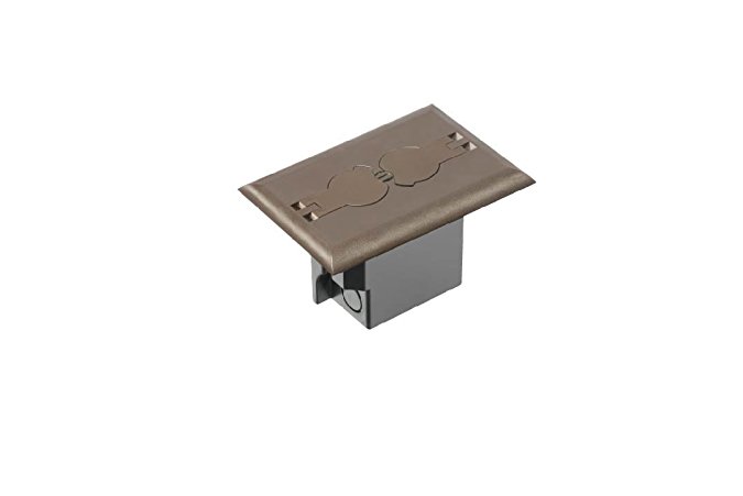 Arlington Industries FLBRF101BR-1 Retrofit Electrical Floor Box with Flip Lids for Existing Floors, Brown, 1-Pack