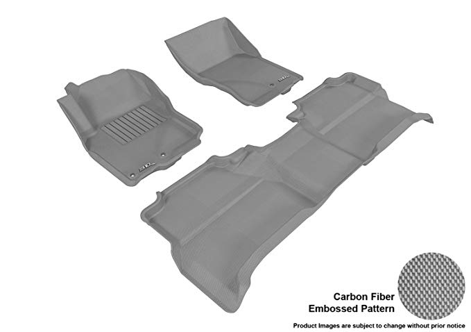 3D MAXpider Complete Set Custom Fit All-Weather Floor Mat for Select Nissan Frontier Models - Kagu Rubber (Gray)