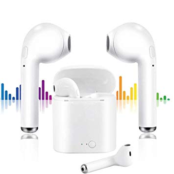 Bluetooth Headphones Wireless Headphone Mini in-Ear Headsets Sports Earphone with 2 True Wireless Earbuds and Charging Case Compatible with Smartphone and More