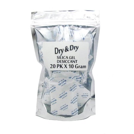 10gm Pack of 20 Dry&Dry Silica Gel Packets Desiccant Dehumidifier