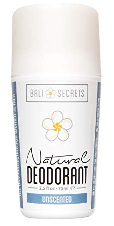 Bali Secrets Natural Deodorant - Organic & Vegan - For Women & Men - All Day Fresh - Strong & Reliable Protection - 2.5 fl.oz/75ml [Unscented]