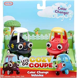 Little Tikes Let’s Go Cozy Coupe™ 2pk Mini Color Change Vehicles for Tabletop or Floor Push Play Car Fun and Color Change for Toddlers, Boys, Girls 3  Years, Red