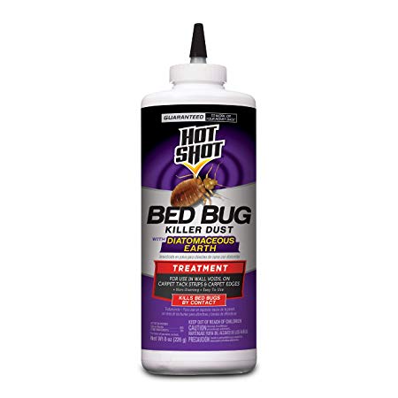Hot Shot Bed Bug Killer Dust With Diatomaceous Earth, 8-Ounce