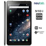 NeuTab 101 Inch Octa Core Android 51 Lollipop System Tablet 1GB RAM 16GB ROM Bluetooth 40 Dual Camera Mini HDMI output Slim Design Black