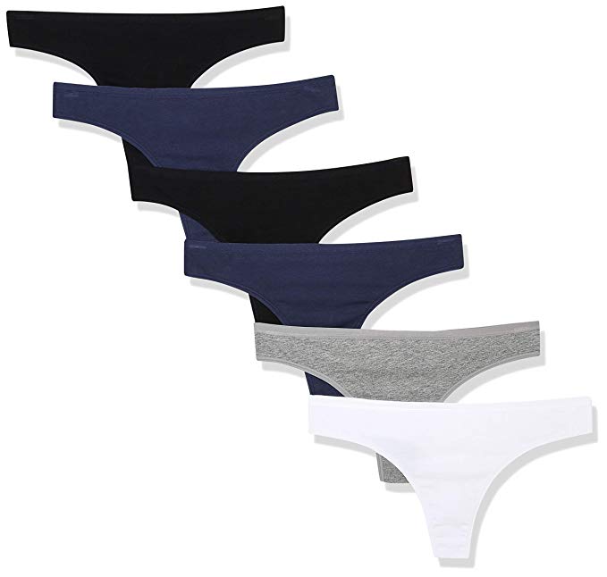 Madeline Kelly Women's 6 Pack Cotton Thong Panty