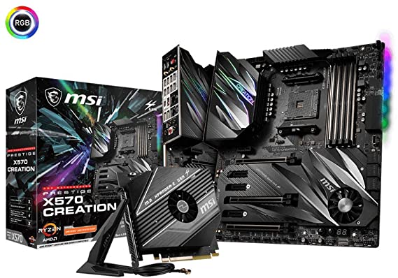 MSI Gaming AMD Ryzen 2ND & 3rd Gen X570 AM4 DDR4 PCIe 4 M.2 USB 3.1 CFX SLI WiFi 6 Dual LAN Extended ATX Motherboard (Prestige X570 Creation)