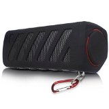 Portable NFC Waterproof Super Bass Resonance Bluetooth Wireless Speaker With Power Bank Bluetooth CSR 40 Technology Compatible Outdoor Sport Climbing Stereo With Metal Snap Hook Black