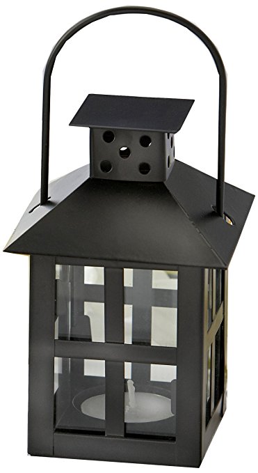 Kate Aspen Luminous Black Mini-Lantern Tea Light Holder