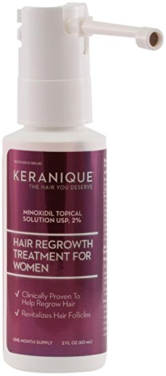 Keranique Hair Regrowth Treatment - Minoxidil Extended Nozzle Sprayer, 2 Ounce