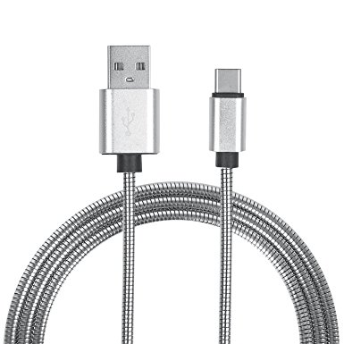 USB-C Cable, ARKTEK 3.3 ft USB Type C to USB A Charging and Data Sync, 304 Stainless Steel Spring Cord