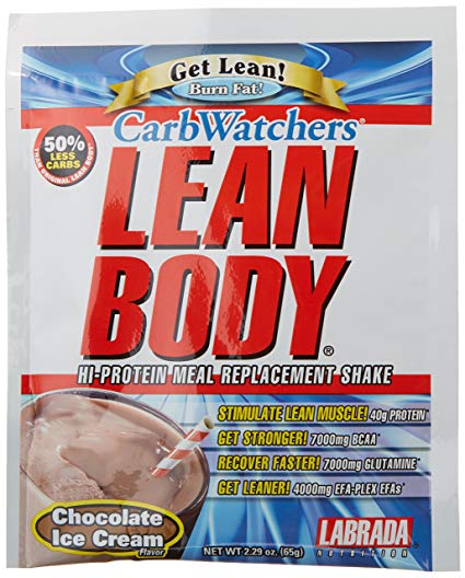 Labrada Carb Watchers Lean Body Hi-Protein Meal Replacement Shake, Chocolate, 2.29-Ounce Packets (Pack of 42)