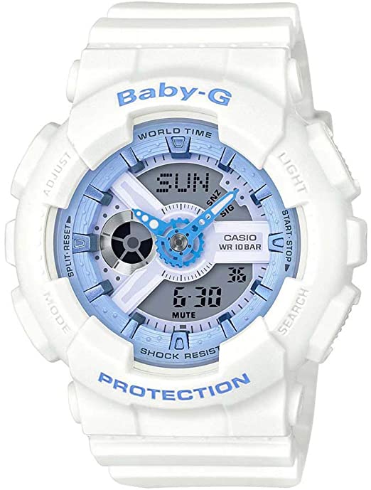 Casio Women's Baby G BA110BE-7A White Rubber Quartz Sport Watch