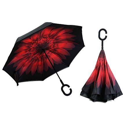 Inverted Umbrella, Alink Reverse Folding Double Layer Inside Out Outdoor Rain Away Car Umbrella