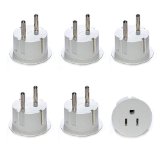 OREI American USA To European Schuko Germany Plug Adapters CE Certified Heavy Duty - 6 Pack