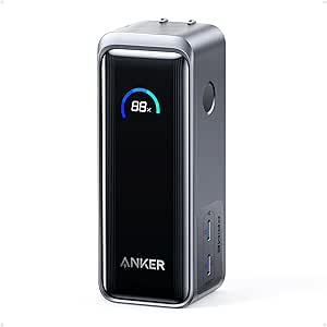 Anker Prime Power Bank, 9,600mAh 65W Battery Pack with 65W Wall Charger, Smart LCD Display, High-Speed PD 3.0 Sleek Portable Charger for MacBook Pro/Air, iPhone 15/14 Series, Galaxy, iPad, and More