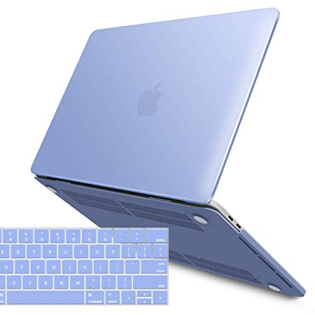 iBenzer MacBook Pro 15 Inch Case 2018 2017 2016 Release A1990 A1707, Soft Touch Hard Case Shell Cover for Apple MacBook Pro 15 with Touch Bar, Serenity Blue, MMP15T-SRL 1A