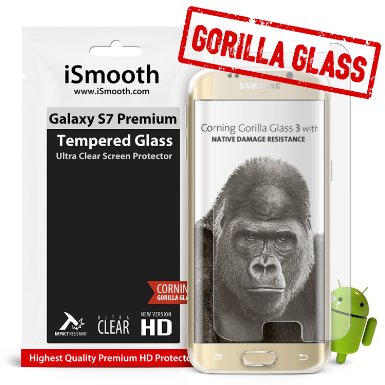 Samsung Galaxy S7 Premium Gorilla Glass Screen Protector Protects Against Scratches and Drops Ultra Durable with Max Clarity and Touch Accuracy - LIMITED STOCKS ONLY